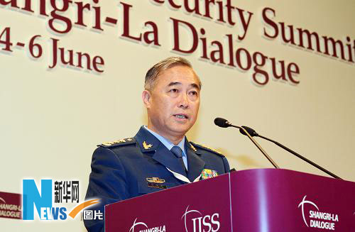 6月5日，中國(guó)人民解放軍副總參謀長(zhǎng)馬曉天在新加坡舉行的第9屆亞洲安全大會(huì)上講話。